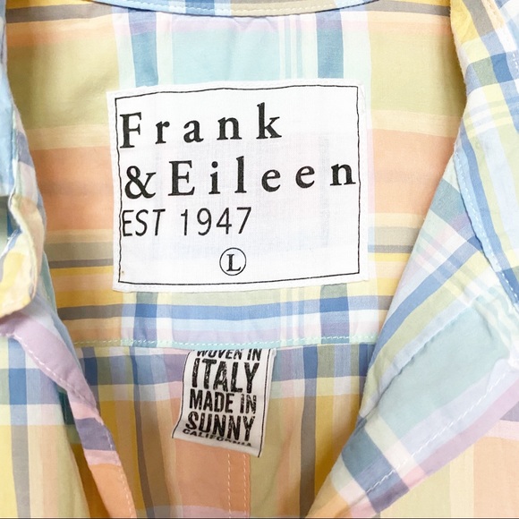 Frank & Eileen Pastel Plaid Barry Button Up Top Size Large - Picture 4 of 6